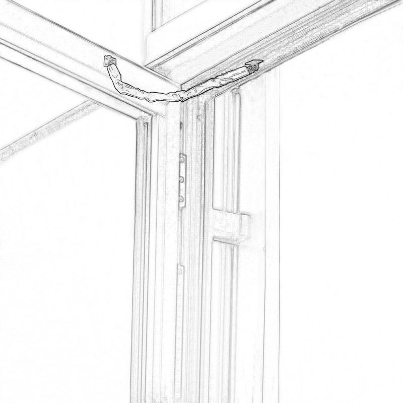QCAA Heavy Duty Storm Door Chain Crash Steel Chain, 30" Length, Zinc Die Cast Base Zinc Plated, Steel Hook, Plastic Tube, 1 Pack - Image 2
